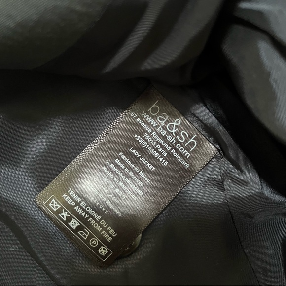 NWT Ba&SH veste heroes satiny 1 button blazer sport coat carbone gray Sz 2 *read - Picture 7 of 12